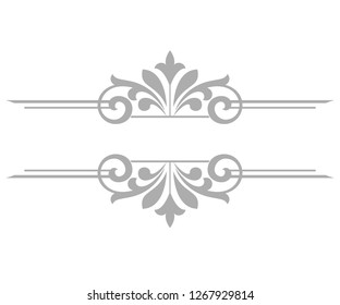 Vintage grey element. Graphic vector design. Damask graphic ornament