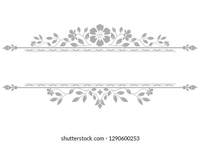 Vintage grey element. Graphic vector design. Damask graphic ornament