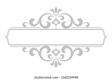 Vintage grey element. Graphic vector design. Damask graphic ornament