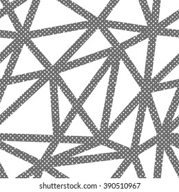 vintage grey perforated polygon seamless pattern in two details only - endless gray triangles and flattened dots knife