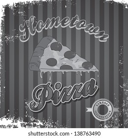 vintage grey theme of pizza