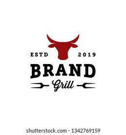 vintage grill barbeque logo