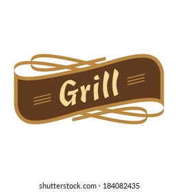 Vintage grill label design.