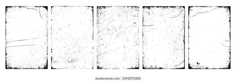 Vintage grunge background with dirty edges and scratches. Distressed paper with old, worn overlay effect. Torn and crumpled pattern for poster or vinyl album cover. Rough, dirty, grainy vector