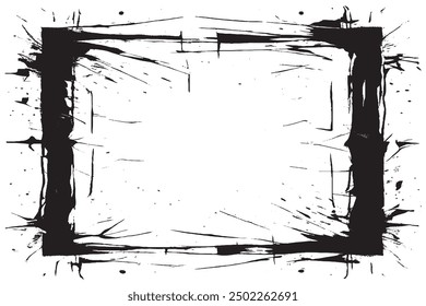 Vintage Grunge Background with Distressed Black and White Textures and Cracks