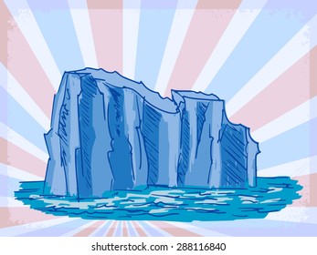 vintage, grunge background with iceberg