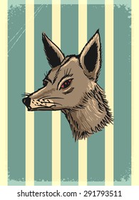 vintage, grunge background with jackal