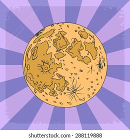 vintage, grunge background with Moon