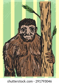 vintage, grunge background with yeti
