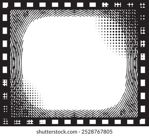 Vintage grunge black and white square  frame with a white background,  A square vintage photo frame,  grunge frame on black background vector illustration, a black and white photo frame with a grunge 