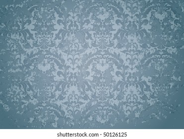Patrón azul de Grunge vintage, vector