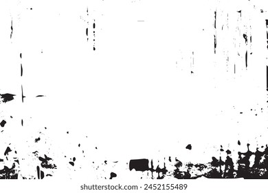 Vintage Grunge Border: Abstract Overlay Texture with Transparent White Elements. Vector Graphic Illustration of Dirty and Damaged Backdrop