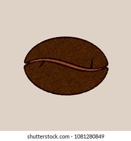 Vintage grunge coffee bean. Vector illustration.