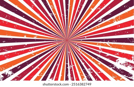 Vintage grunge colorful twisted spiral retro burst background vector. Groovy hippie 70s backgrounds. Waves, swirl, twirl pattern.eps10