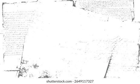 Vintage grunge document paper texture background. Distressed handwritten text overlay design. Ideal for antique and retro print visuals.