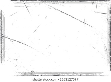 Vintage grunge frame texture abstract background. Rough scratched border with distressed lines. High contrast minimal surface for layout design.
