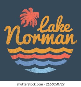 Vintage Grunge Lake Norman Vector Design