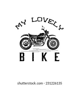 vintage grunge motorcycle graphic vector design template