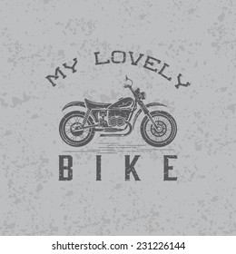 vintage grunge motorcycle graphic vector design template