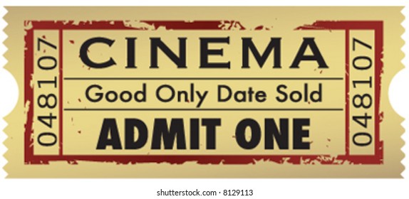 Vintage Grunge Movie Ticket