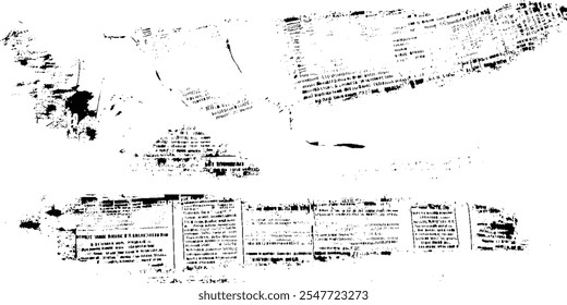 Vintage grunge news paper wall texture horizontal background. Vector illustration.