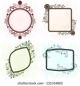 Vintage grunge ornate vector frames set.