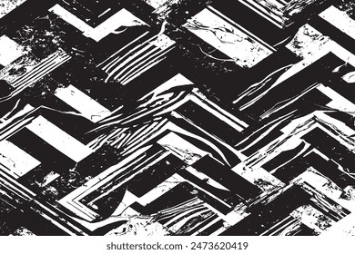 Vintage Grunge Overlay: Abstract Black and White Vector Background with Cracks, Spots, and Dots, Evoking Dark Horror Style