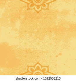 Vintage grunge paper. Traditional Moroccan, Ottoman ornament. Islamic background. Gold palette. Perfect for Ramadan Mubarak, Eid Said, Eid Al Fdha, Eid Al Fitr, Quran quotations.
