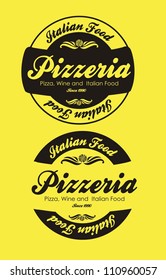 vintage grunge pizzeria label illustrations, vector illustration