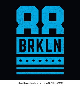 Vintage grunge print. Retro blue banner. 