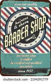 vintage grunge retro barbershop sign