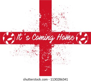 vintage grunge soccer ball on England flag vector design