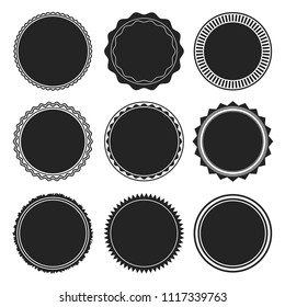 Vintage grunge stamps. Set of banners, insignias and post emblems, circles logos and labels, badges and icons. blank frames. stickers vector illustration collection