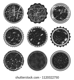 Vintage grunge stamps. Set of banners, insignias and post emblems, circles logos and labels, badges and icons. blank frames. stickers vector illustration collection