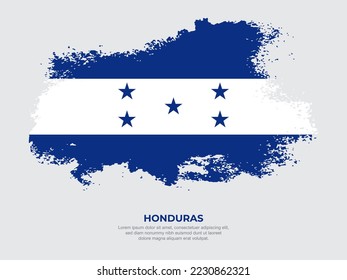 Vintage grunge style Honduras flag with brush stroke effect vector illustration on solid background