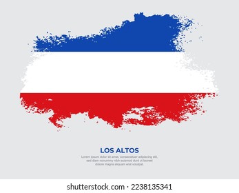 Vintage grunge style Los Altos flag with brush stroke effect vector illustration on solid background