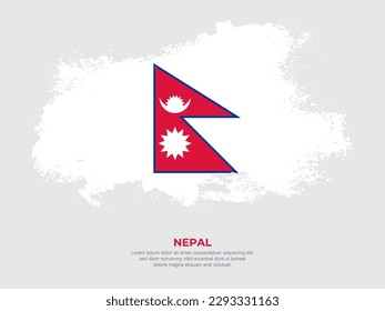 Vintage grunge style Nepal flag with brush stroke effect vector illustration on solid background