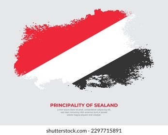 Vintage grunge style Principality of Sealand flag with brush stroke effect vector illustration on solid background