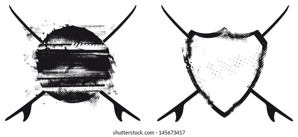 vintage and grunge surf shield
