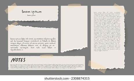 Textura de grunge vintage con papel roto , aislado en fondo gris , ilustración Vector EPS 10