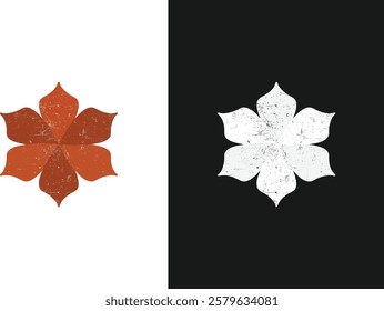 Vintage grunge textured floral in black and white background