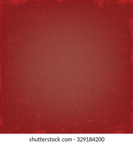 Vintage grunge vector texture with dust. Red retro gradient background.