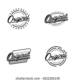 Vintage Guaranteed & Original Badges Label. Sticker and Stamp Template Vector eps 10