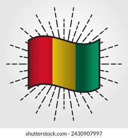 Vintage Guinea National Flag Illustration