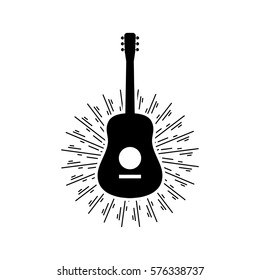 Vintage guitar logo symbol