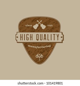 Vintage Guitar Pick Crest