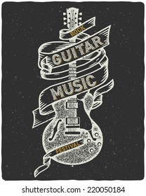 Vintage Guitar Poster