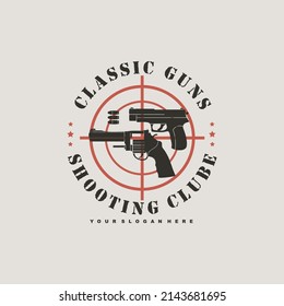 Vintage Gun Logo Template Vector Stock Vector (royalty Free) 2143681695 