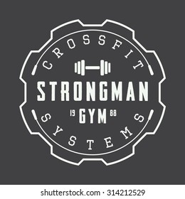 Vintage Gym Logo, Badge Or Emblem. Vector Illustration