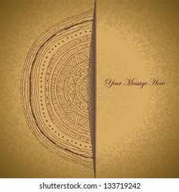 Vintage half of mandala with place for your text. eps10